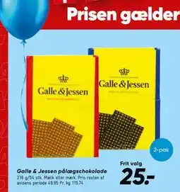 Bilka Galle & Jessen pålægschokolade tilbud