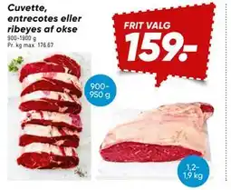 Bilka Cuvette, entrecotes eller ribeyes af okse tilbud