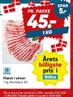 Bilka Flæsk i skiver tilbud
