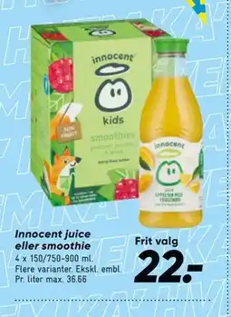 Bilka Innocent juice eller smoothie tilbud