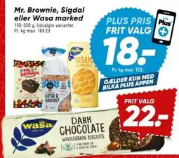 Bilka Mr. Brownie, Sigdal eller Wasa marked tilbud