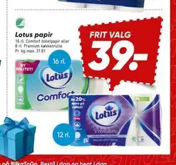 Bilka Lotus papir tilbud