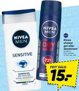 Bilka Nivea shower gel eller deodorant tilbud