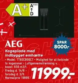 Bilka AEG Kogeplade med indbygget emhætte tilbud