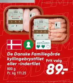 Bilka De Danske Familiegårde kyllingebryst filet eller -inderfilet tilbud