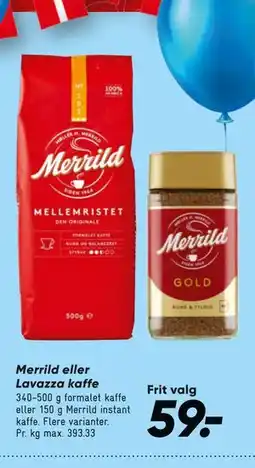Bilka Merrild eller Lavazza kaffe tilbud