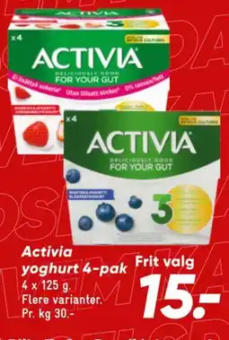 Bilka Activia yoghurt 4-pak tilbud