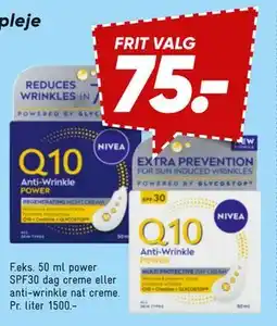 Bilka 50 ml power SPF30 dag creme eller anti-wrinkle nat creme tilbud