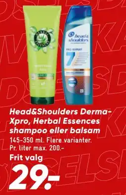 Bilka Head&Shoulders Derma-Xpro, Herbal Essences shampoo eller balsam tilbud