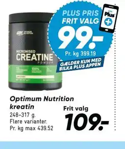 Bilka Optimum Nutrition kreatin tilbud