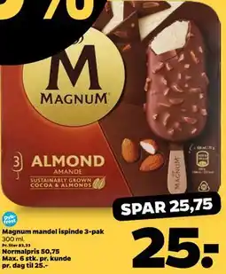 Netto Magnum mandel ispinde 3-pak tilbud
