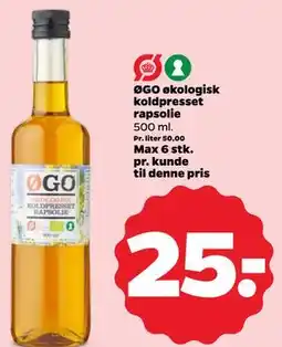 Netto ØGO økologisk koldpresset rapsolie tilbud