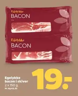 Netto Egelykke bacon i skiver tilbud