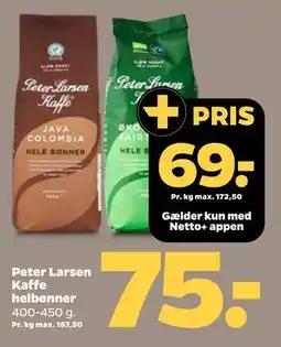 Netto Peter Larsen Kaffe helbønner tilbud