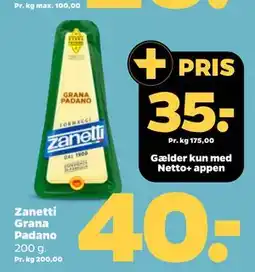 Netto Zanetti Grana Padano tilbud