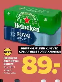 Netto Heineken eller Royal Export tilbud