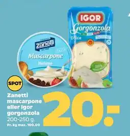 Netto Zanetti mascarpone eller Igor gorgonzola tilbud