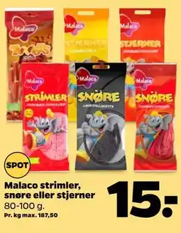 Netto Malaco strimler, snøre eller stjerner tilbud