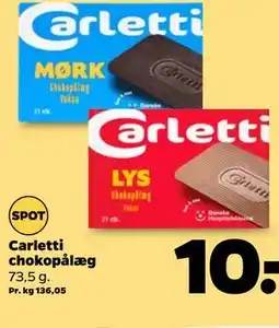 Netto Carletti chokopålæg tilbud