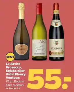 Netto Le Arche Prosecco, Selaks eller Vidal Fleury Ventoux tilbud