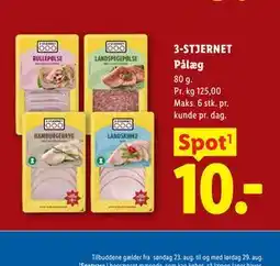 Lidl 3-STJERNET Pålæg tilbud