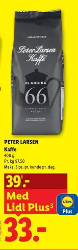 Lidl PETER LARSEN Kaffe tilbud