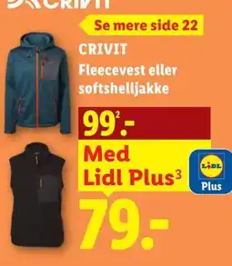 Lidl CRIVIT Fleecevest eller softshelljakke tilbud
