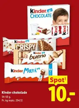 Lidl Kinder chokolade tilbud