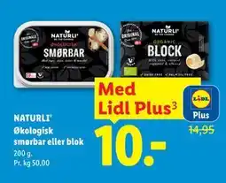 Lidl NATURLI' Økologisk smørbar eller blok, App-pris tilbud