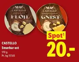 Lidl CASTELLO Smørbar ost tilbud