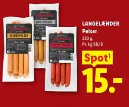 Lidl LANGELÆNDER Pølser tilbud