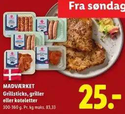 Lidl MADVÆRKET Grillsticks, griller eller koteletter tilbud
