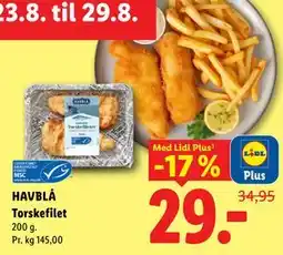 Lidl HAVBLÅ Torskefilet, App-pris tilbud