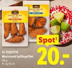 Lidl EL TEQUITO Mexicansk kyllingefilet tilbud