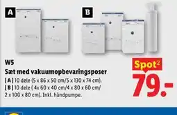 Lidl W5 Sæt med vakuumopbevaringsposer tilbud