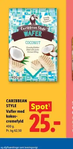 Lidl CARIBBEAN STYLE Vafler med kokoscremefyld tilbud