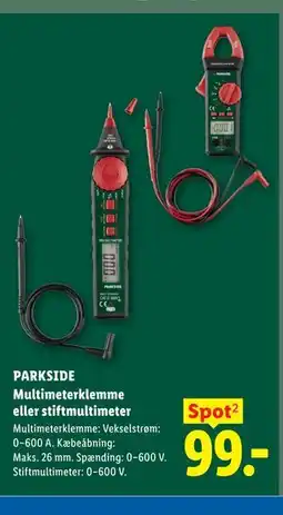 Lidl PARKSIDE Multimeterklemme eller stiftmultimeter tilbud