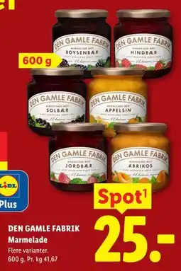 Lidl DEN GAMLE FABRIK Marmelade tilbud
