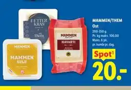 Lidl MAMMEN/THEM Ost tilbud