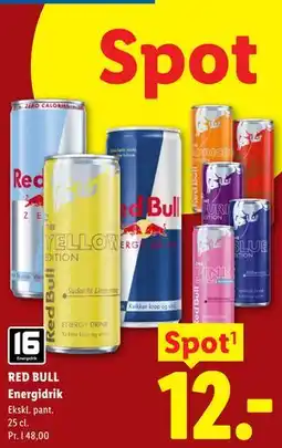 Lidl RED BULL Energidrik tilbud