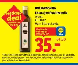 Lidl PRIMADONNA Ekstra jomfruolivenolie, App-pris tilbud