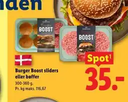 Lidl Burger Boost sliders eller bøffer tilbud