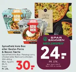SPAR Spicefield Asia Box eller Gestus Porre & Bacon Tarte tilbud