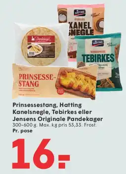 SPAR Prinsessestang / Kanelsnegle / Tebirkes / Jensens Originale Pandekager tilbud