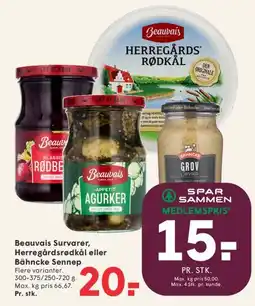 SPAR Beauvais Survarer, Herregårdsrødkål eller Bähncke Sennep tilbud