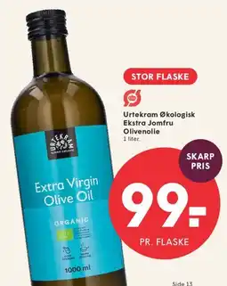 SPAR Urtekram Økologisk Ekstra Jomfru Olivenolie (Extra Virgin Olive Oil) tilbud
