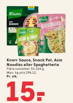SPAR Knorr Sauce, Snack Pot, Asia Noodles eller Spaghetteria tilbud