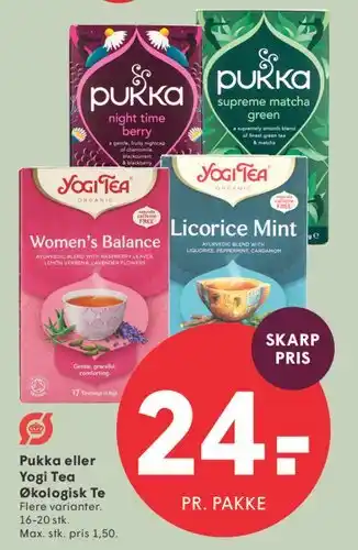 Pukka eller Yogi Tea Økologisk Te