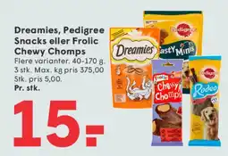 SPAR Dreamies / Pedigree Snacks / Frolic Chewy Chomps tilbud