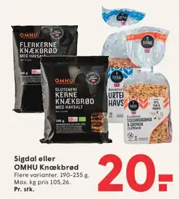 SPAR Sigdal eller OMHU Knækbrød tilbud